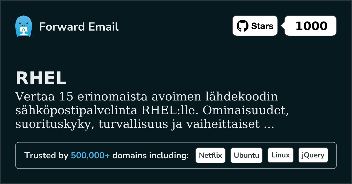 15 Erinomaista Avoimen Lähdekoodin Sähköpostipalvelinta RHEL 2026