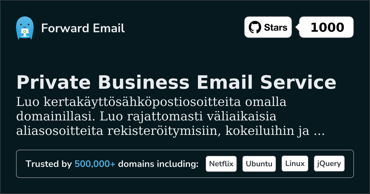 Kertakäyttösähköpostiosoitteet - Väliaikaiset aliasosoitteet omille domaineille
