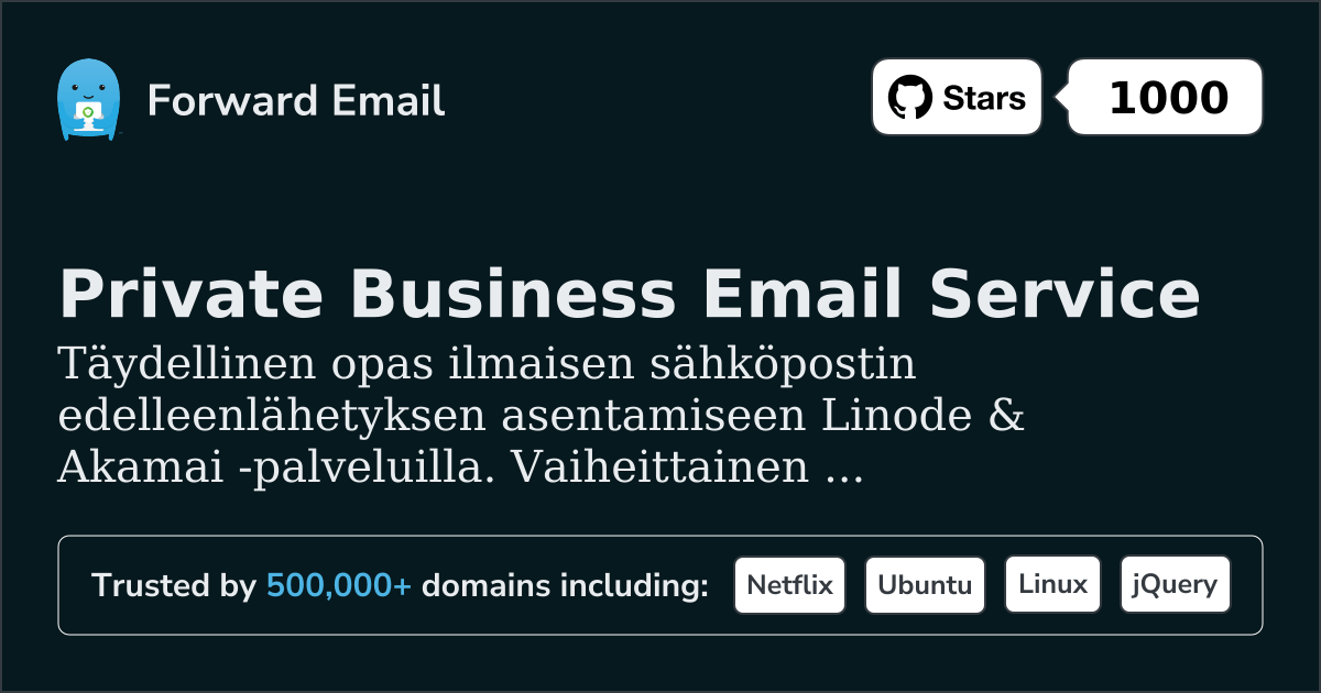 Sähköpostin määrittäminen Linode & Akamai