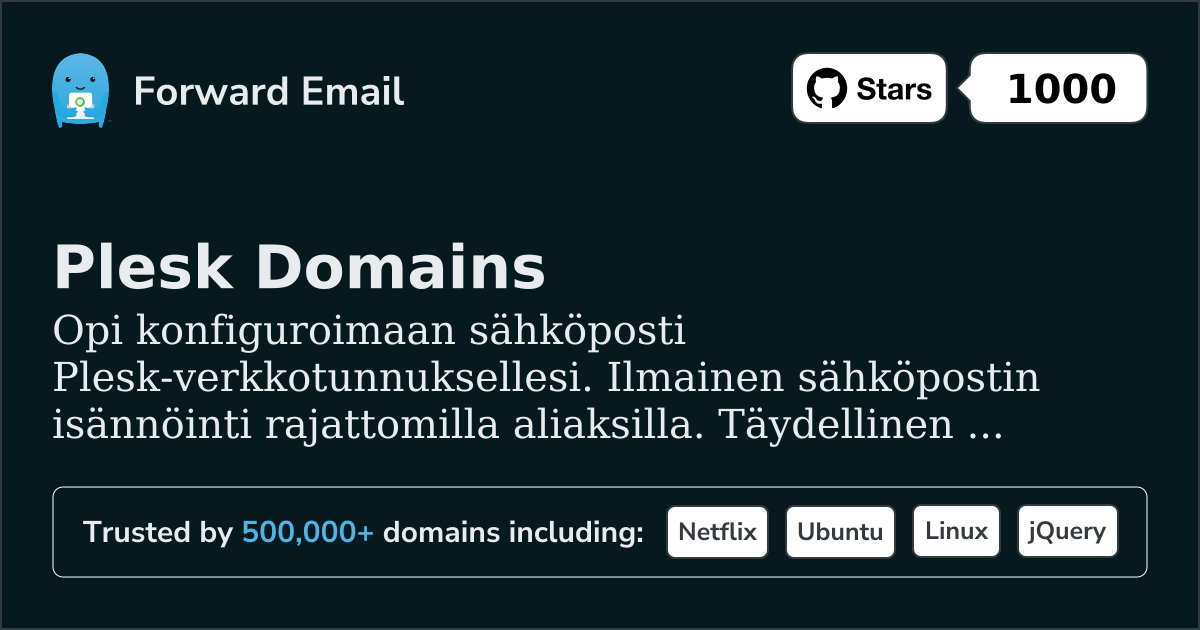 Sähköpostin määrittäminen Plesk