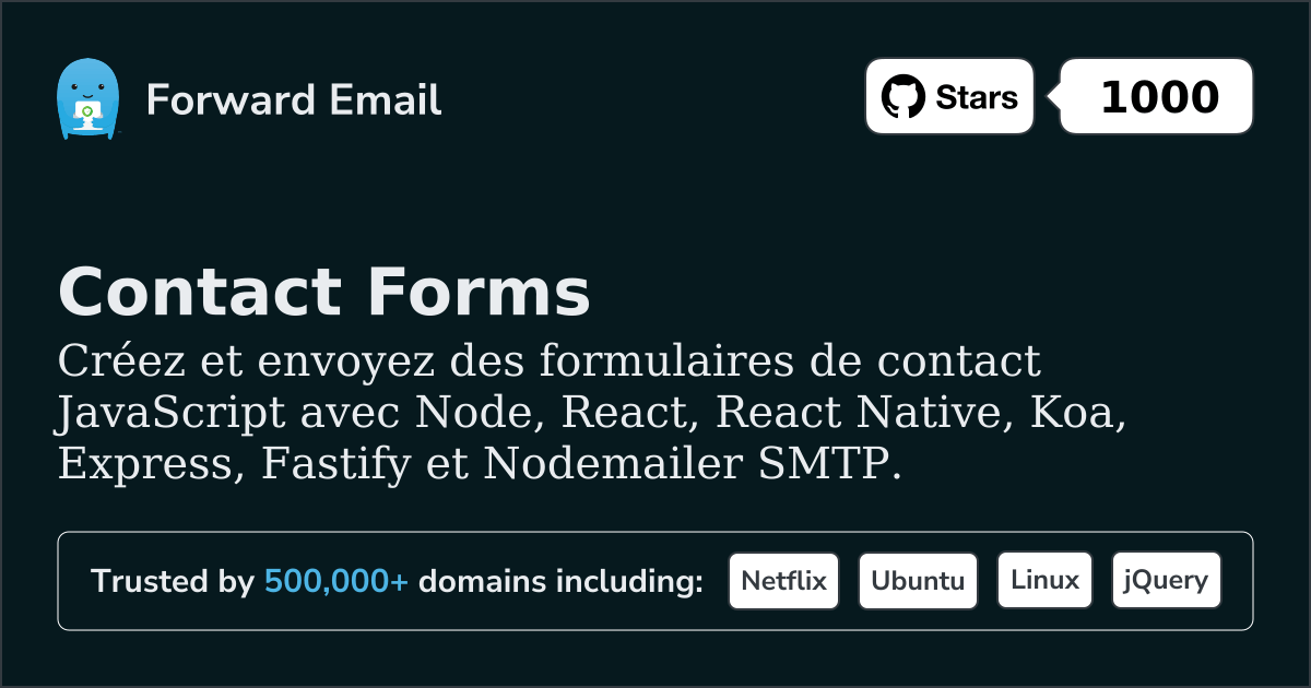 Formulaires de contact JavaScript Node.js