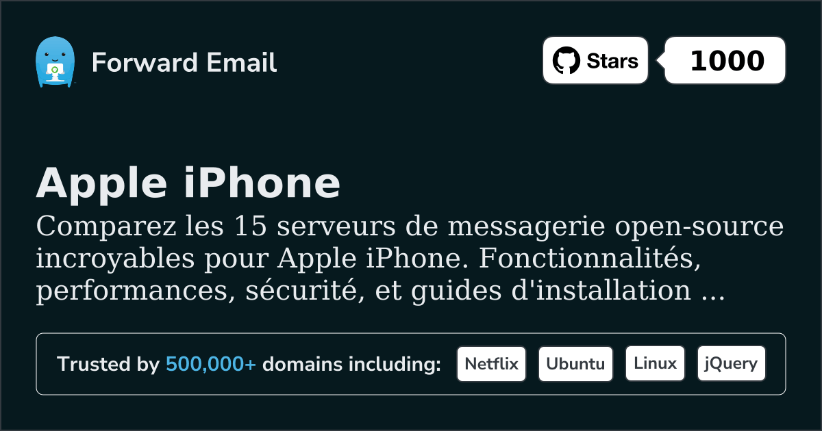 15 serveurs de messagerie open source incroyables pour Apple iPhone 2026