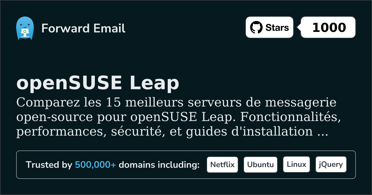 15 Meilleurs Serveurs Email Open Source pour openSUSE Leap 2026