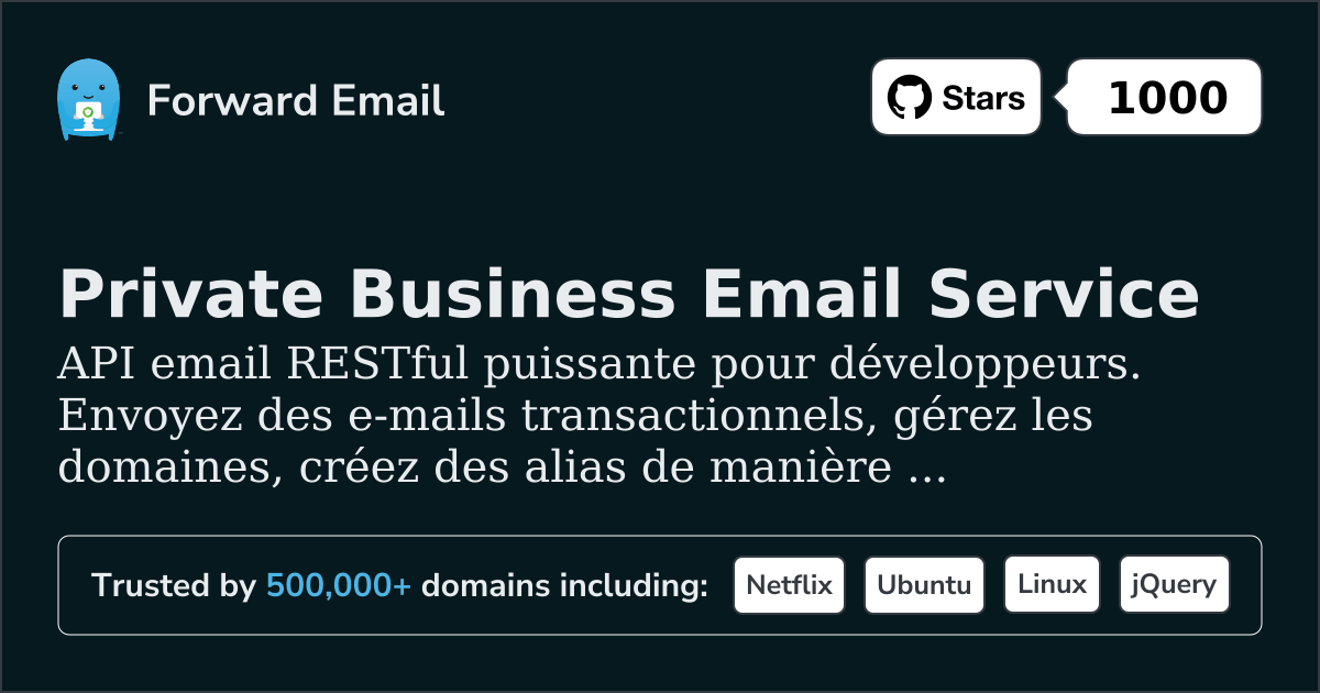 API Email pour développeurs - API RESTful avec Webhooks & SMTP 2026