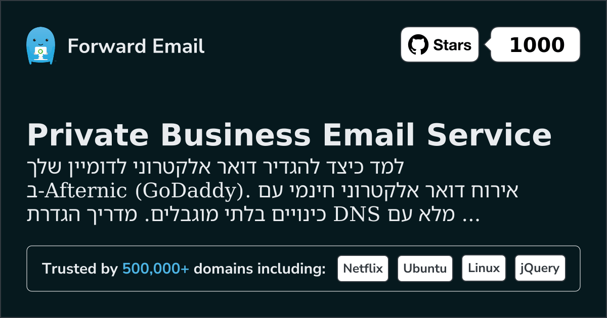 כיצד להגדיר דוא"ל עם Afternic (GoDaddy)