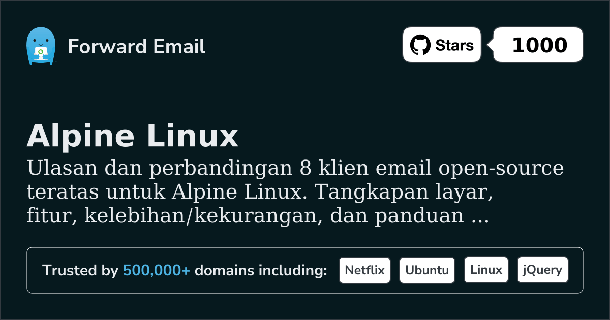 8 Klien Email Sumber Terbuka Teratas untuk Alpine Linux 2026