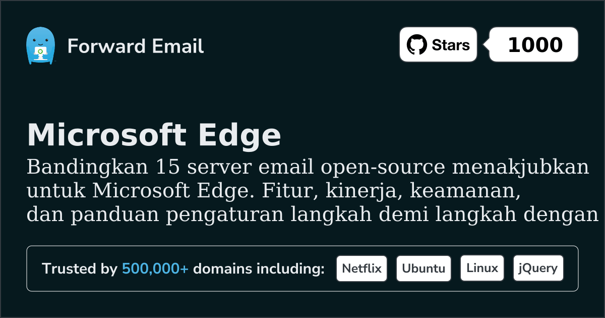 15 Server Email Open Source Menakjubkan untuk Microsoft Edge 2026
