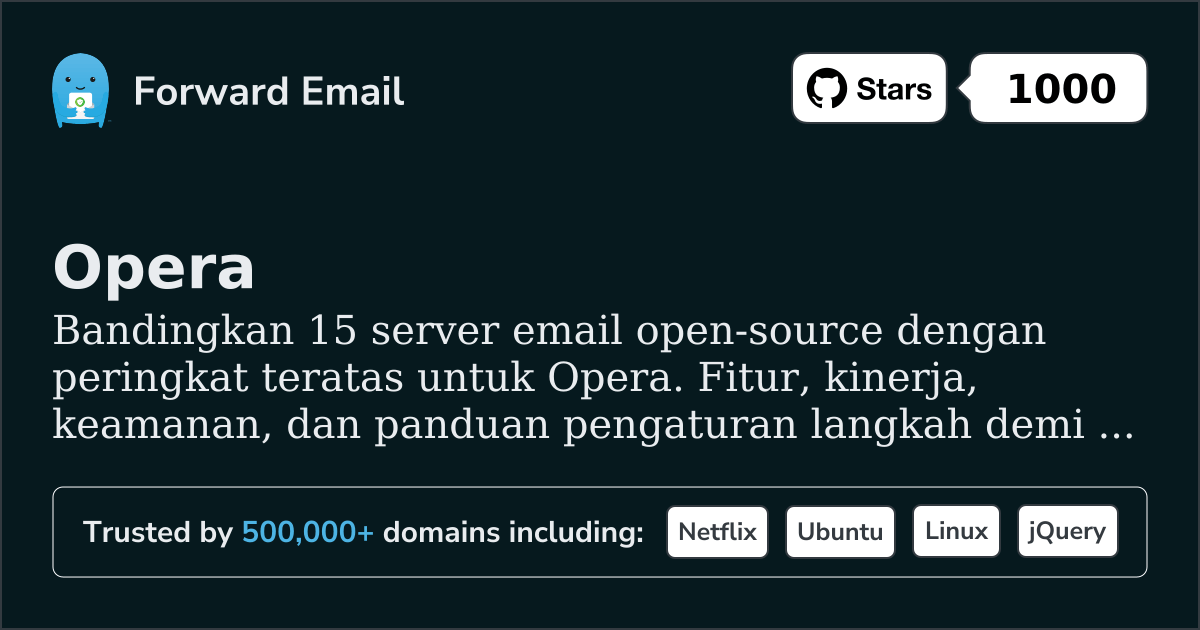 15 Server Email Open Source Berperingkat Teratas untuk Opera 2026