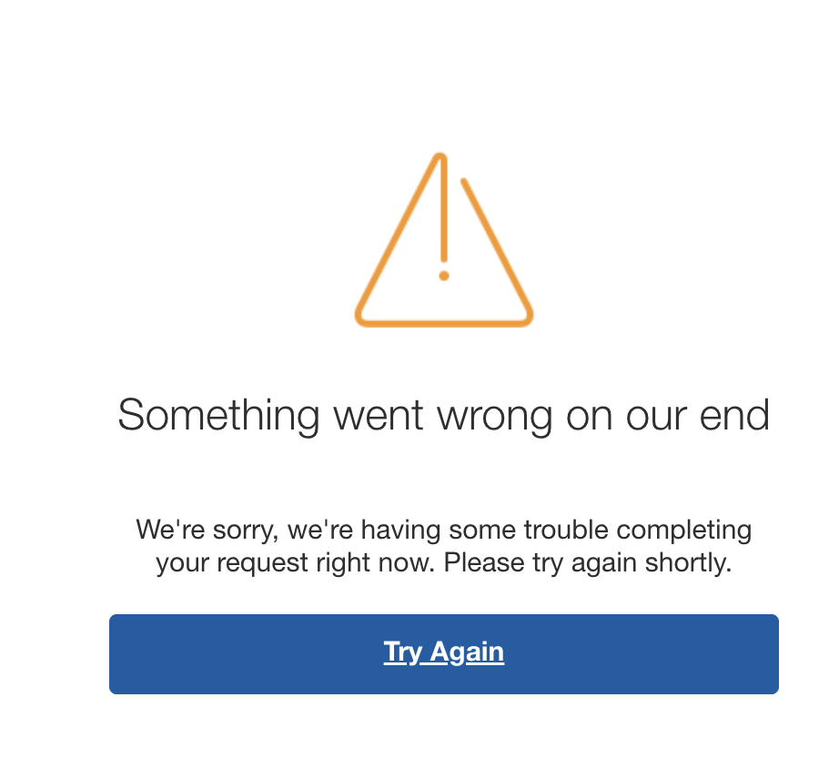 PayPal API error screenshot