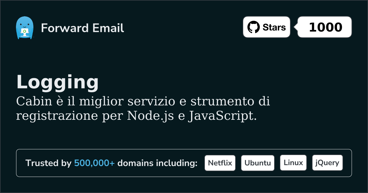 Servizio di registrazione Node.js
