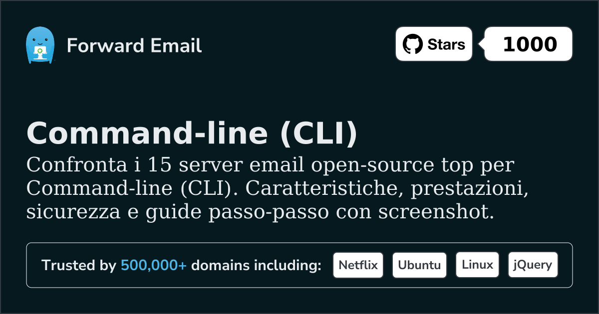15 Principali Server Email Open Source per Command-line (CLI) 2026