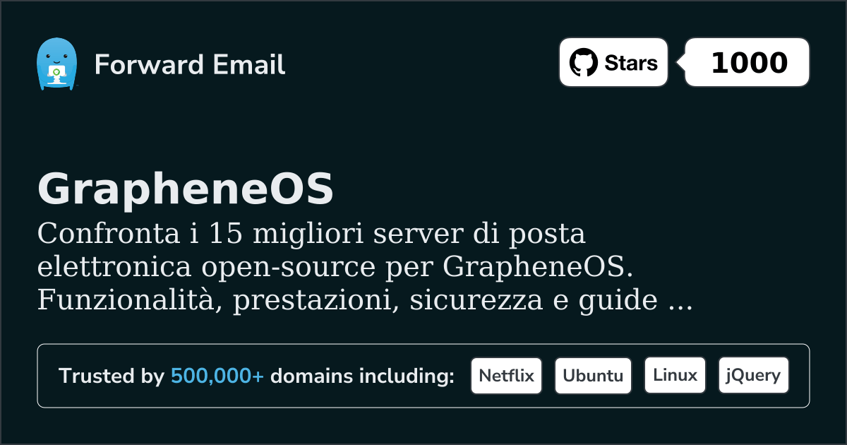 15 Server Email Open Source Top per GrapheneOS 2026