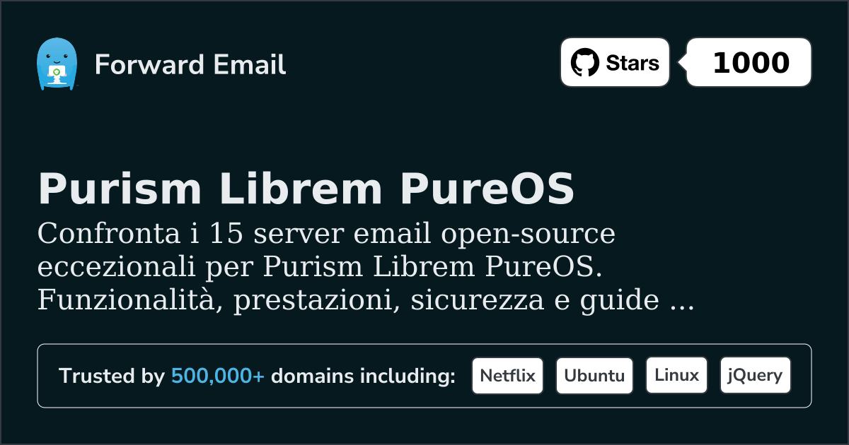 15 Server Email Open Source Eccezionali per Purism Librem PureOS 2026