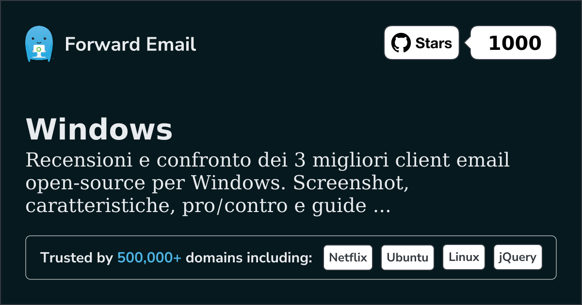 3 Migliori Client Email Open Source per Windows 2026