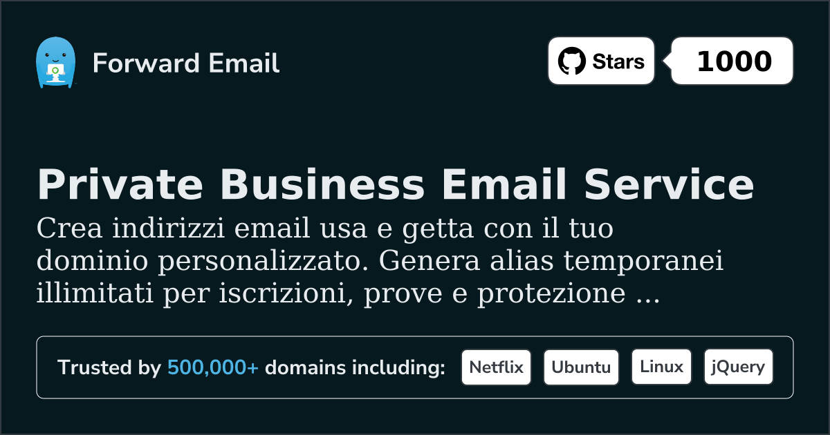 Indirizzi Email Usa e Getta - Alias Temporanei per Domini Personalizzati
