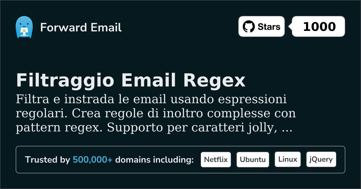 Filtraggio Email Regex - Corrispondenza Avanzata di Pattern per Domini Personalizzati