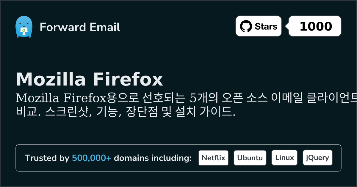 Mozilla Firefox 2026용 5가지 즐겨찾기 오픈 소스 이메일 클라이언트