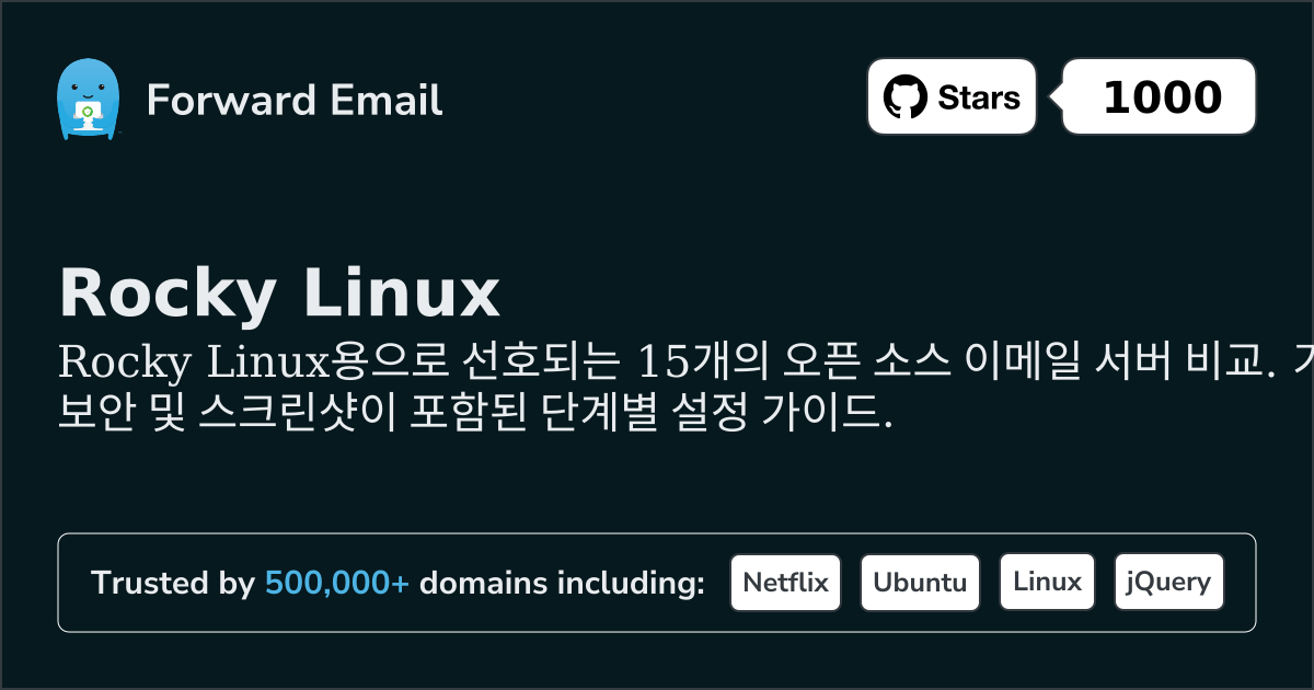 Rocky Linux 2026용 15가지 즐겨찾기 오픈 소스 이메일 서버
