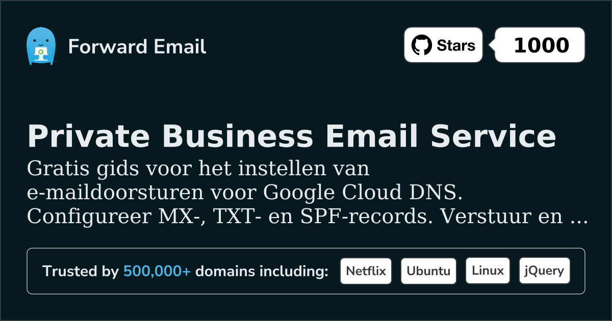 E-mail instellen met Google Cloud DNS