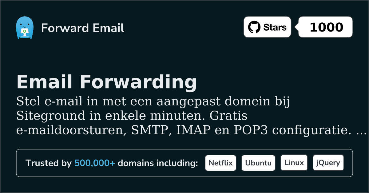 E-mail instellen met Siteground