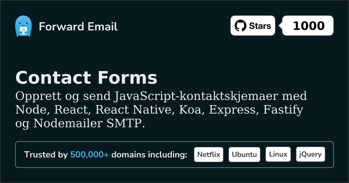 JavaScript-kontaktskjemaer Node.js