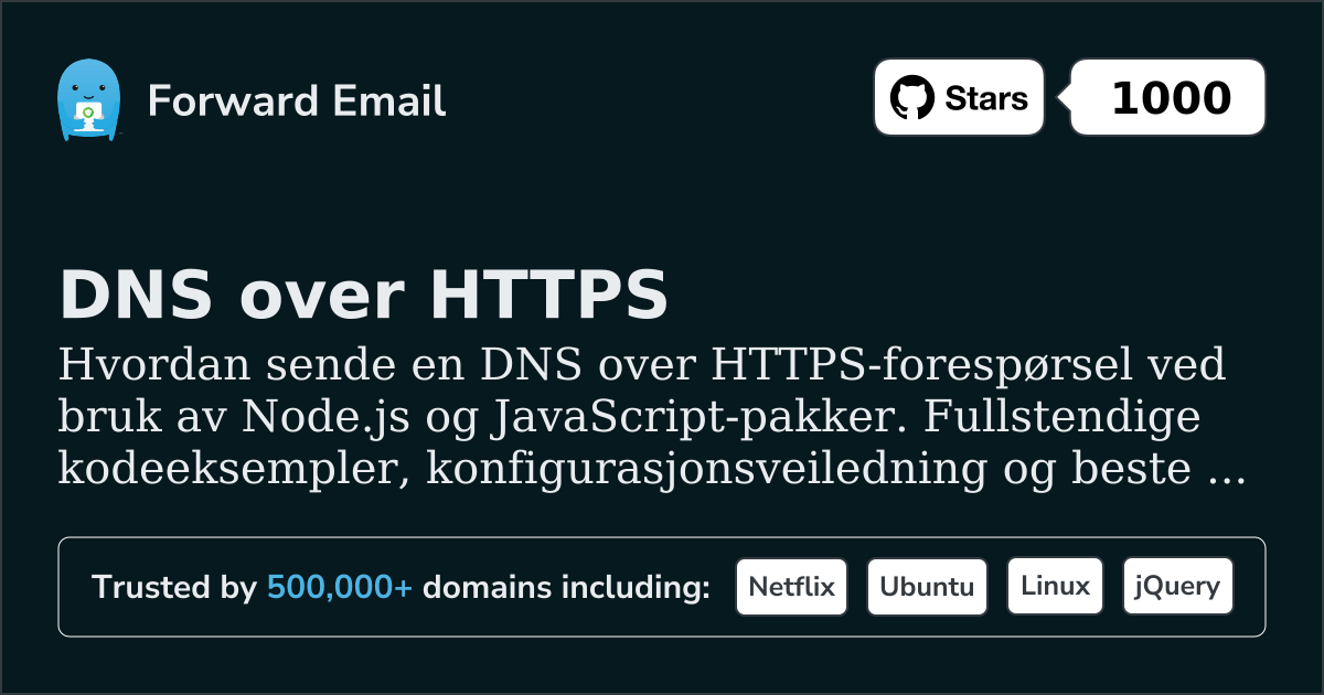 Node.js DNS over HTTPS