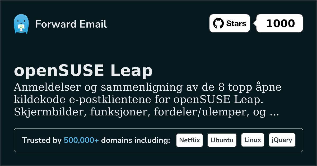 8 Topp Open Source E-postklienter for openSUSE Leap 2026
