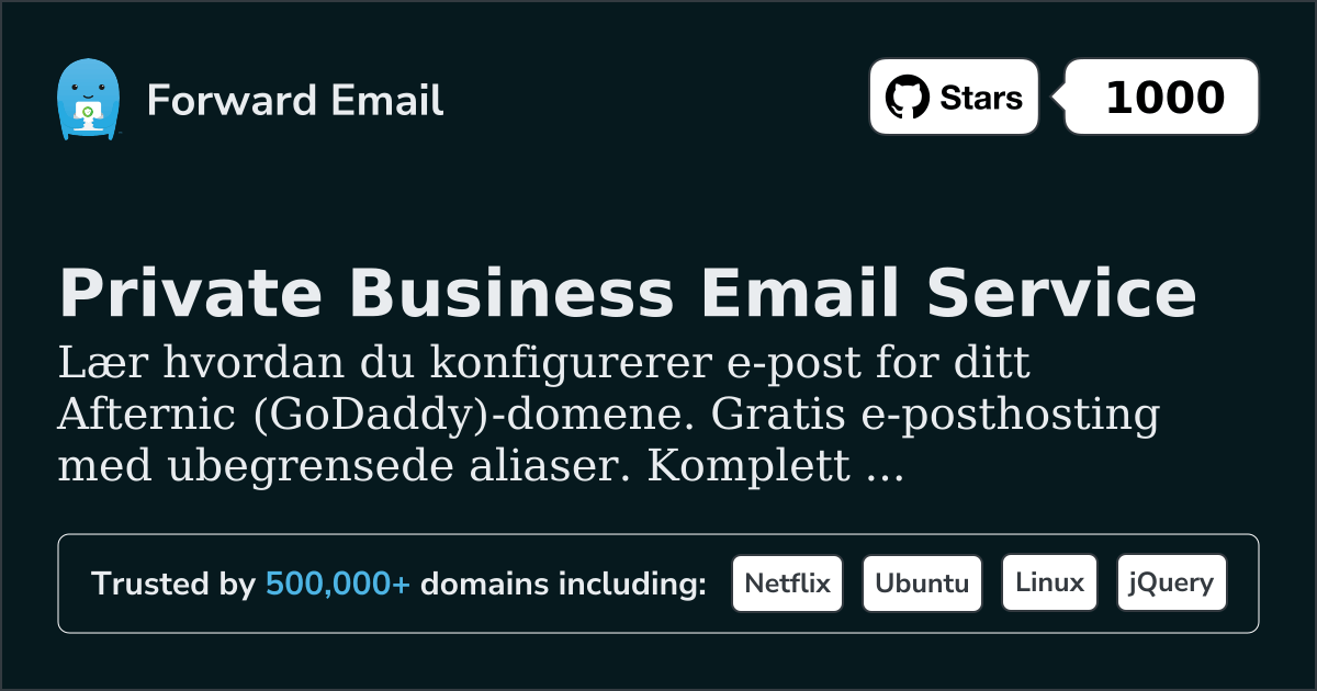 Slik konfigurerer du e-post med Afternic (GoDaddy)
