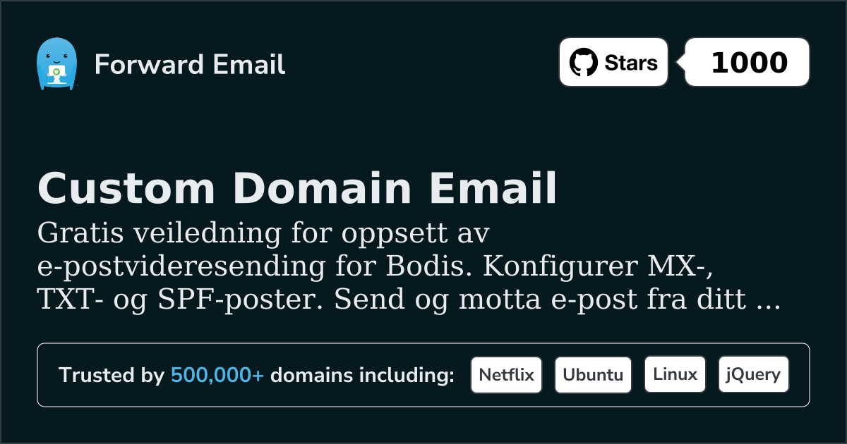 Slik konfigurerer du e-post med Bodis