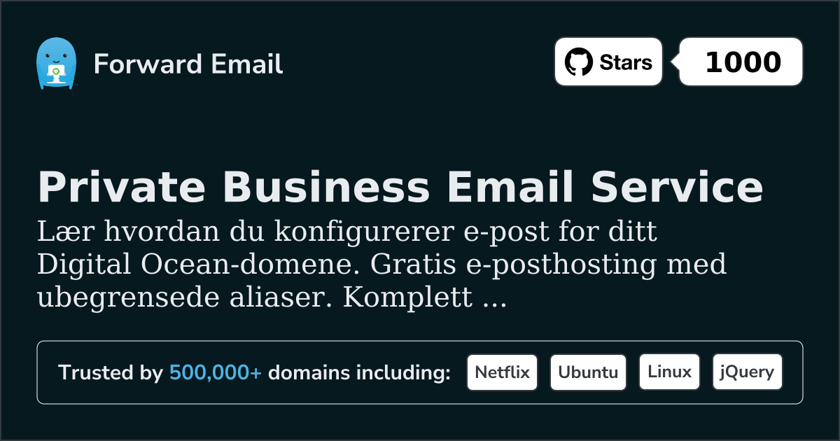 Slik konfigurerer du e-post med Digital Ocean