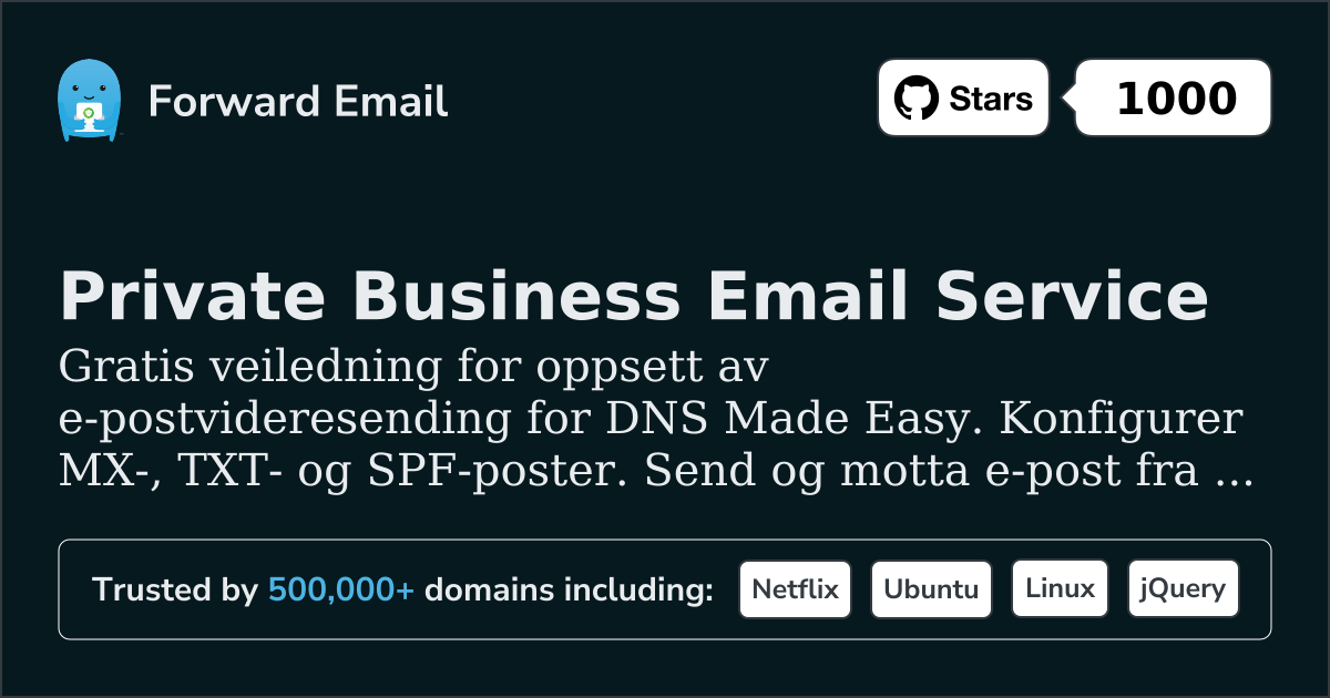 Slik konfigurerer du e-post med DNS Made Easy