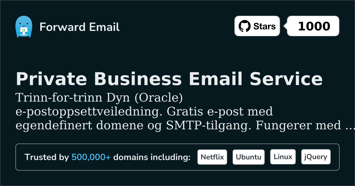 Slik konfigurerer du e-post med Dyn (Oracle)