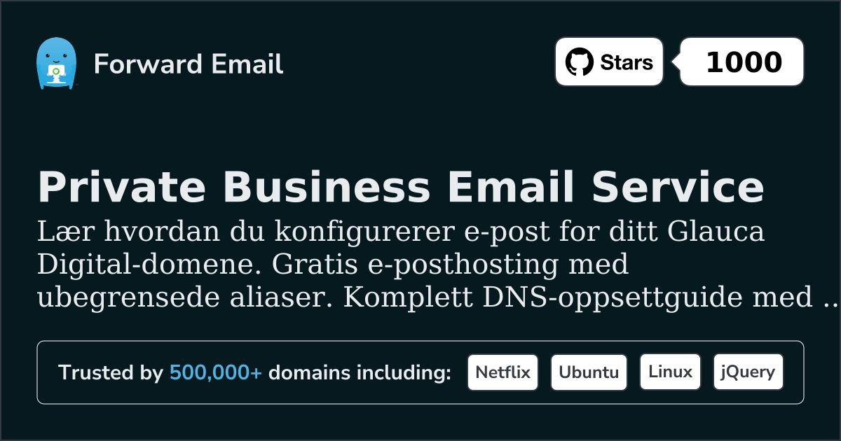 Slik konfigurerer du e-post med Glauca Digital