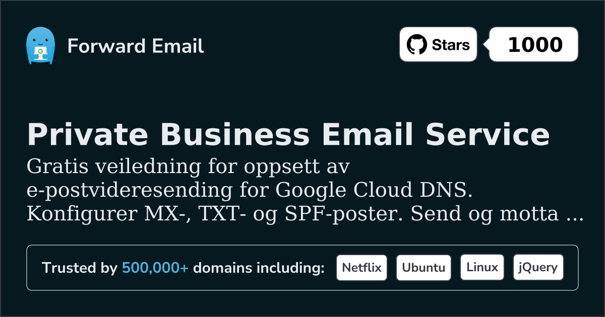 Slik konfigurerer du e-post med Google Cloud DNS