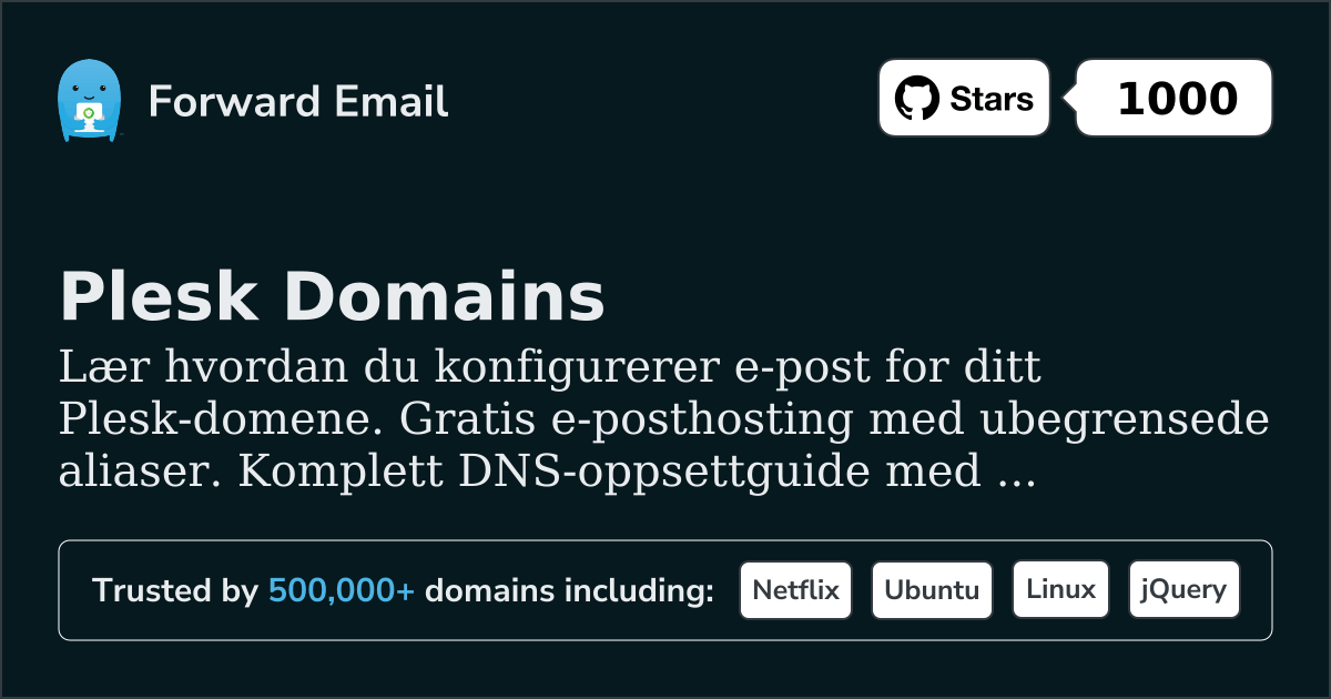 Slik konfigurerer du e-post med Plesk