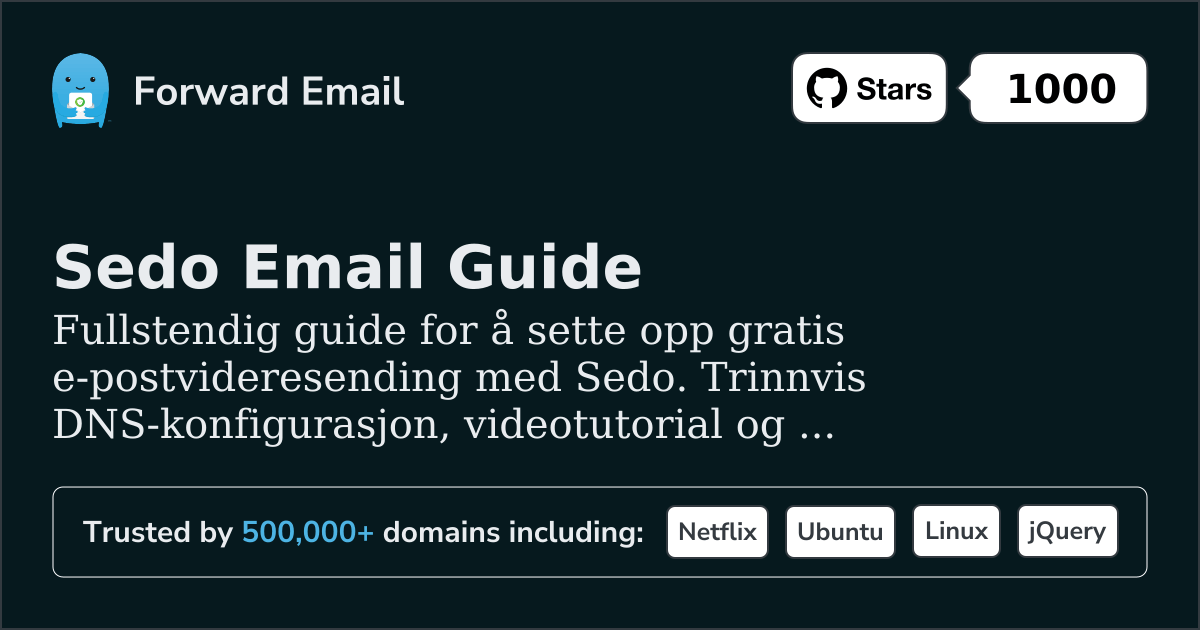 Slik konfigurerer du e-post med Sedo