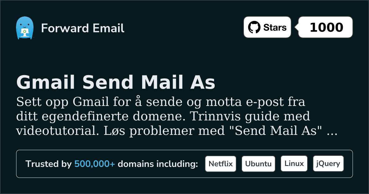 Slik konfigurerer du e-post med Send Mail As with Gmail
