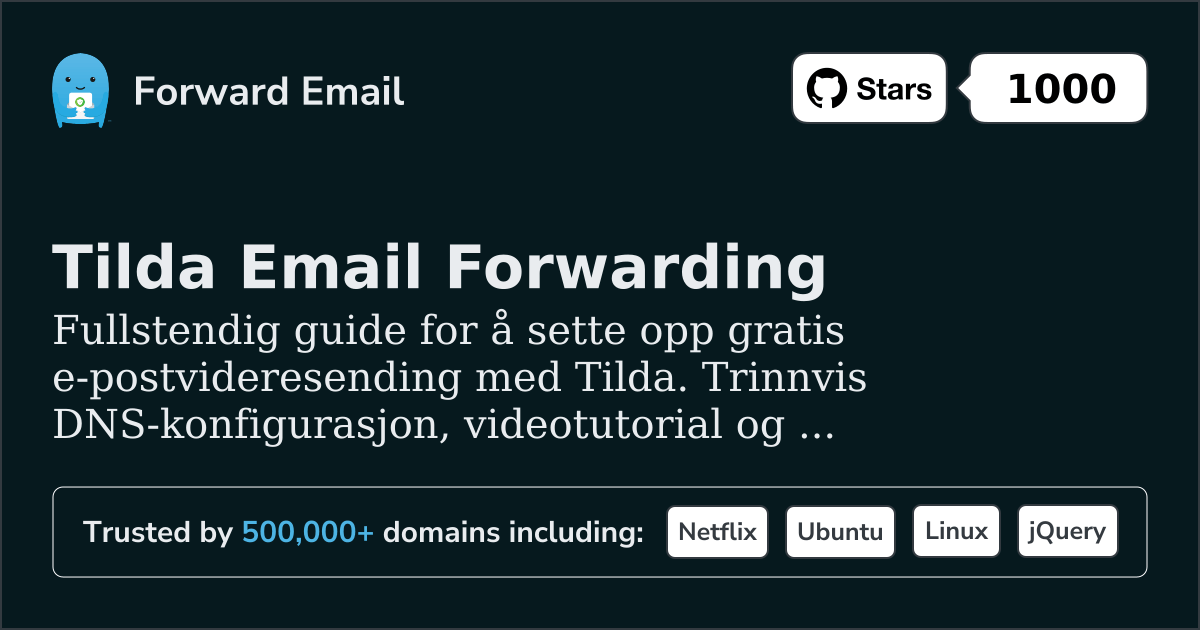 Slik konfigurerer du e-post med Tilda