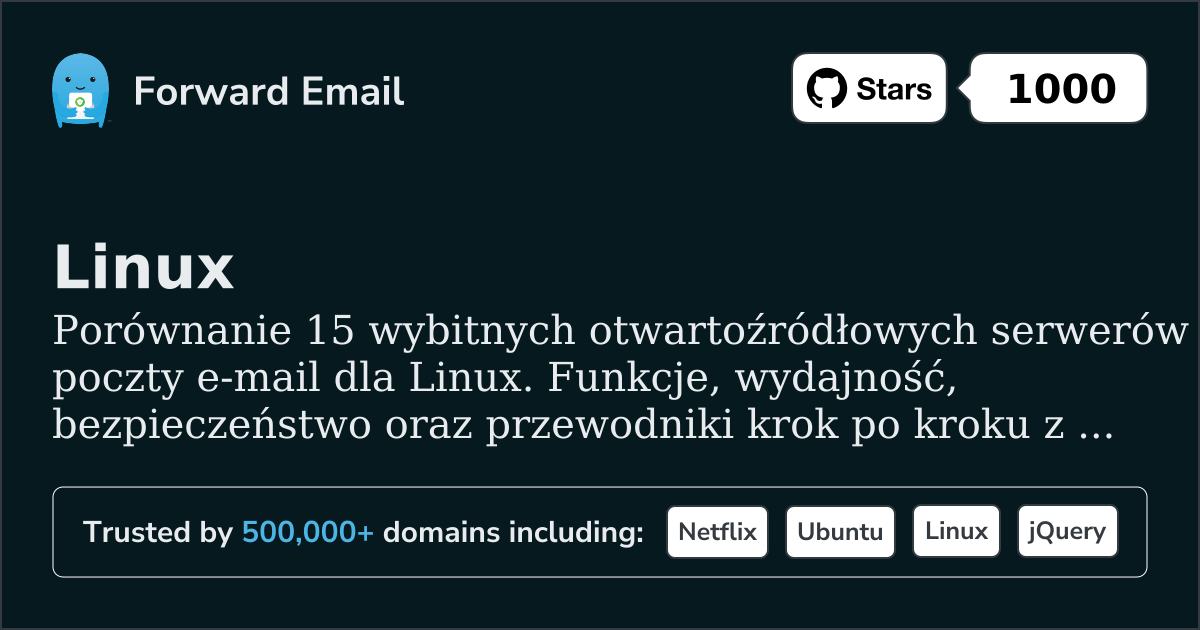 15 wybitnych serwerów e-mail open source dla Linux 2026