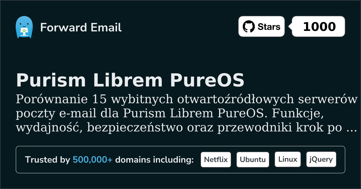 15 wybitnych serwerów e-mail open source dla Purism Librem PureOS 2026