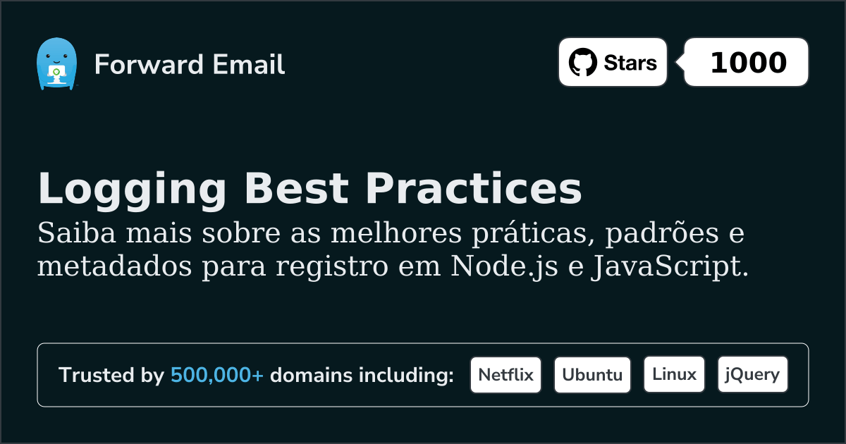 Melhores práticas para registro em Node.js