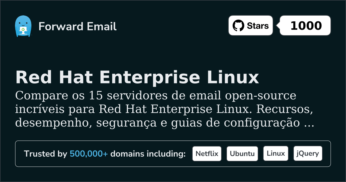 15 Incríveis Servidores de Email Open Source para Red Hat Enterprise Linux 2026