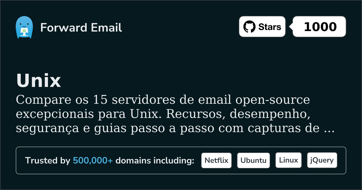 15 Servidores de Email Open Source Excepcionais para Unix 2026