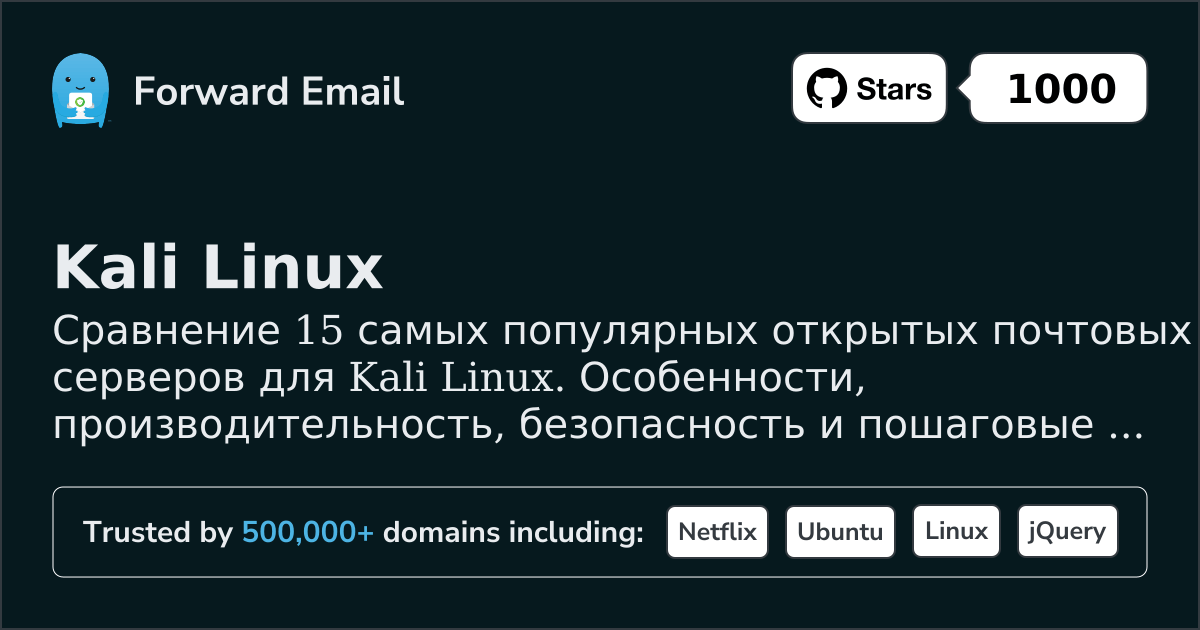15 Самых Популярных Открытых Почтовых Серверов для Kali Linux 2026