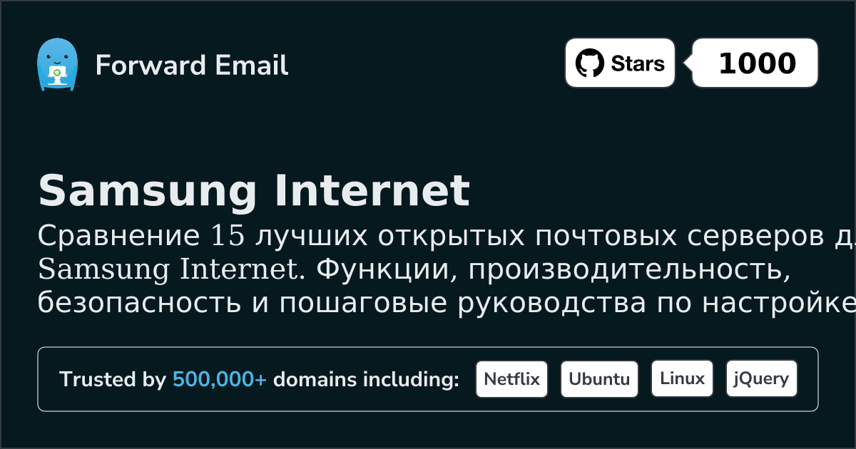 15 топовых открытых почтовых серверов для Samsung Internet 2026