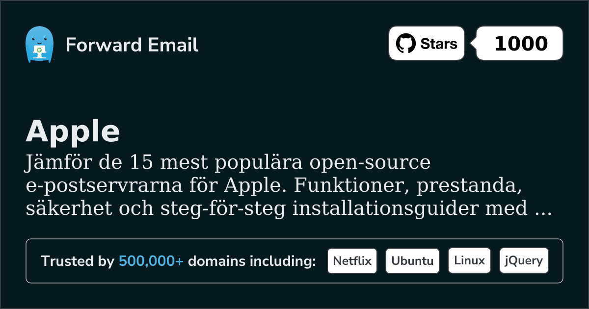 15 mest populära open source e-postservrar för Apple 2026