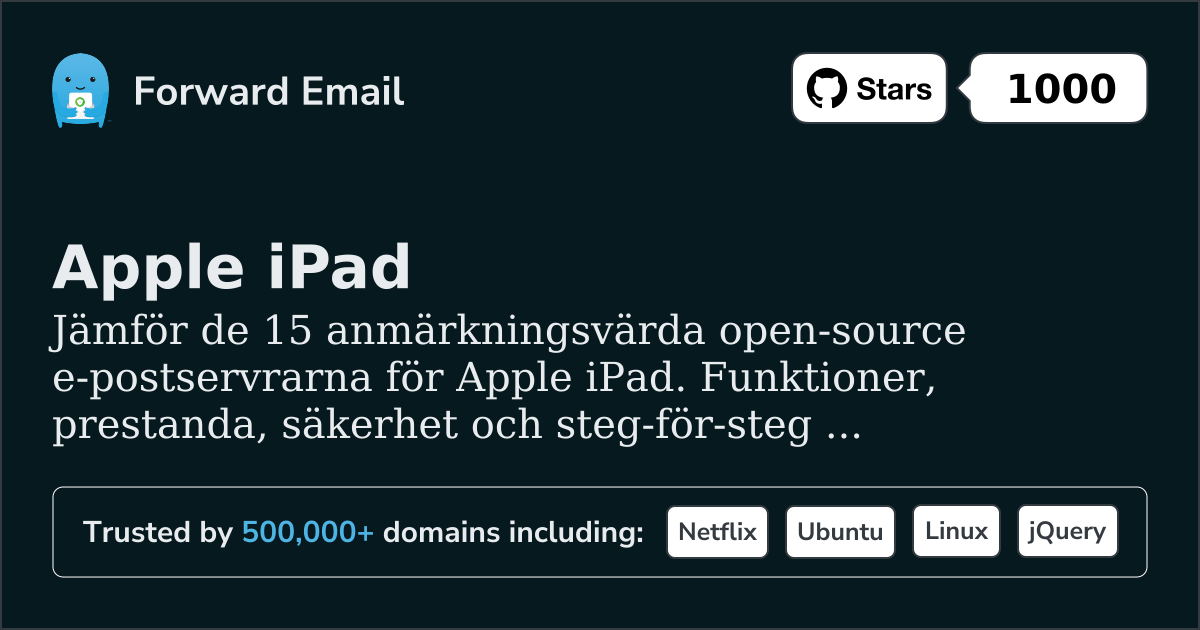 15 Anmärkningsvärda Open Source E-postservrar för Apple iPad 2026