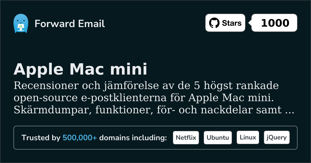 5 högst rankade open source e-postklienter för Apple Mac mini 2026
