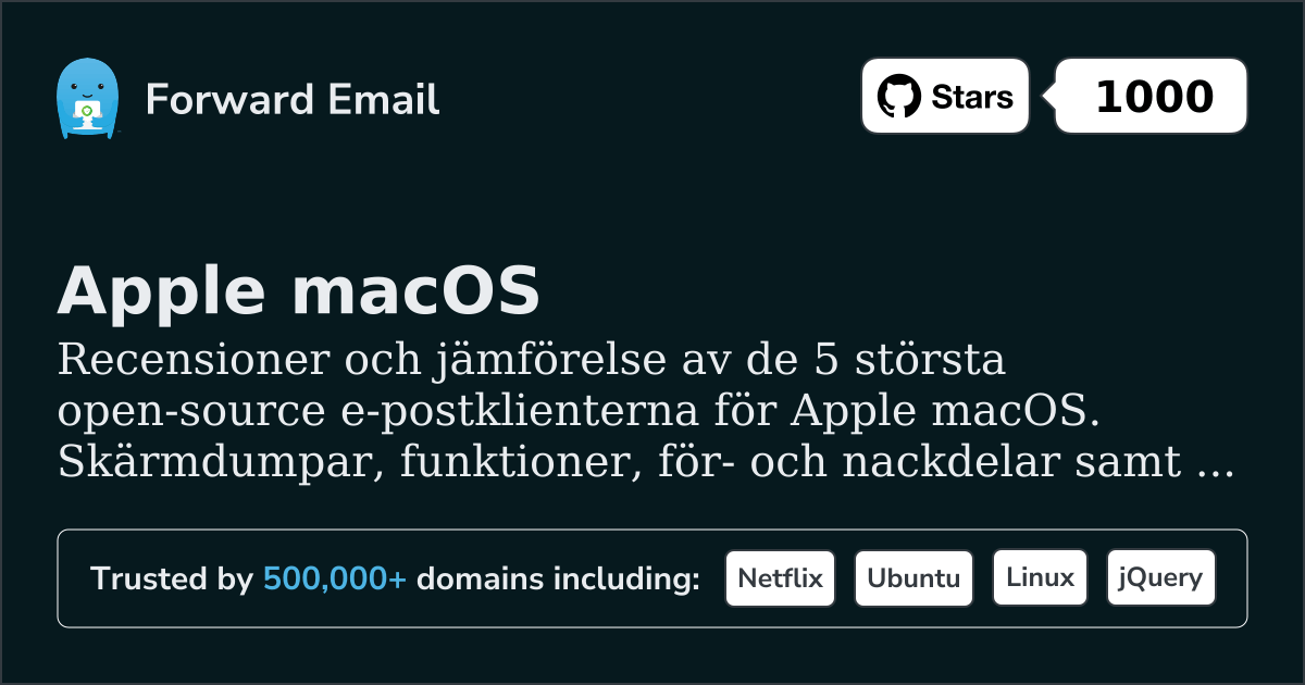 5 Största Open Source E-postklienter för Apple macOS 2026