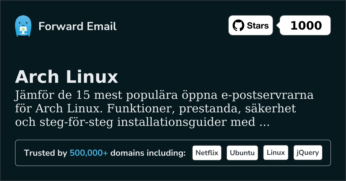 15 Favoritmarkerade Open Source E-postservrar för Arch Linux 2026